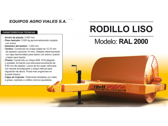 Rodillo Liso TBeH RAL 2000.
